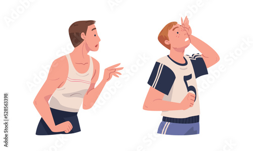 Man Looking at Something Interesting Feeling Astonished Vector Set