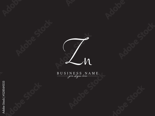 Initials ZN Logo Icon, Abstract Zn nz Signature Logo Letter Vector For Beauty Shop