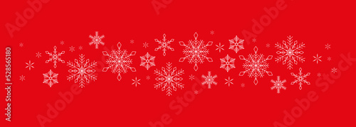 Simple vector snowflakes banner