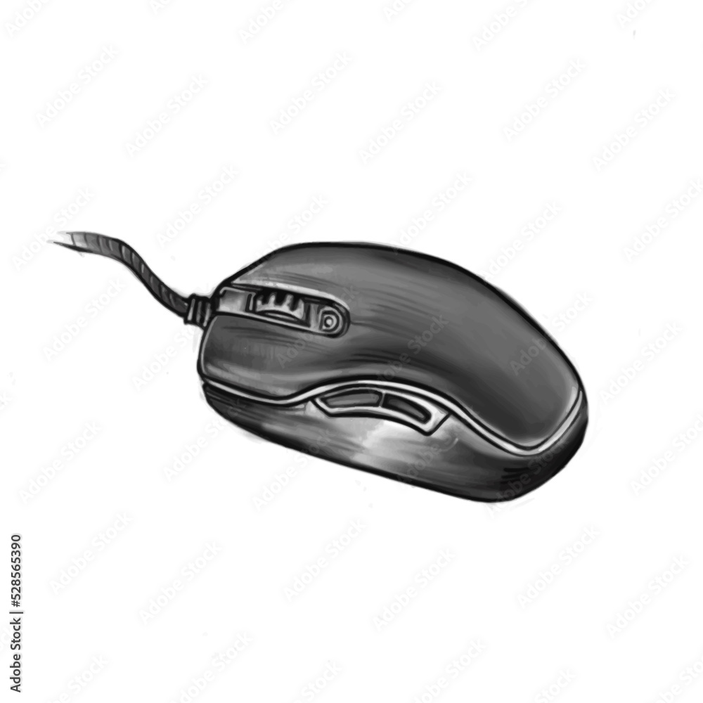 Vector hand drawn illustration of computer mouse Vector hand drawn illustration of computer mouse