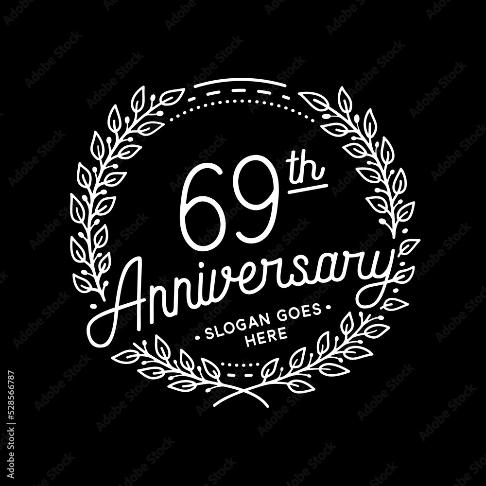 69 years anniversary celebrations design template. 69th logo. Vector and illustrations. 69 years anniversary celebrations design template. 69th logo. Vector and illustrations.