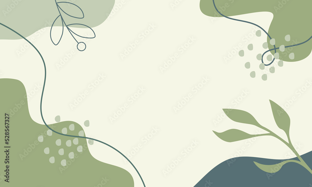 Aesthetic white and green background with space for text. Modern background design with liquid shape. White background with green liquid shapes.