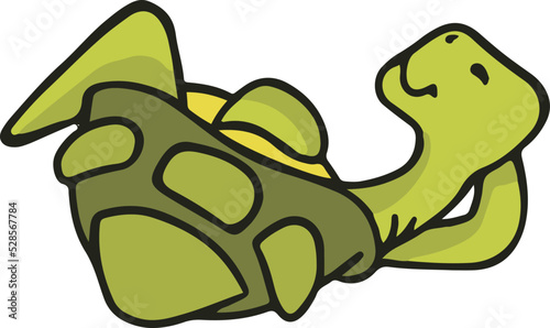 Lazy Turtle Relaxing Vector 