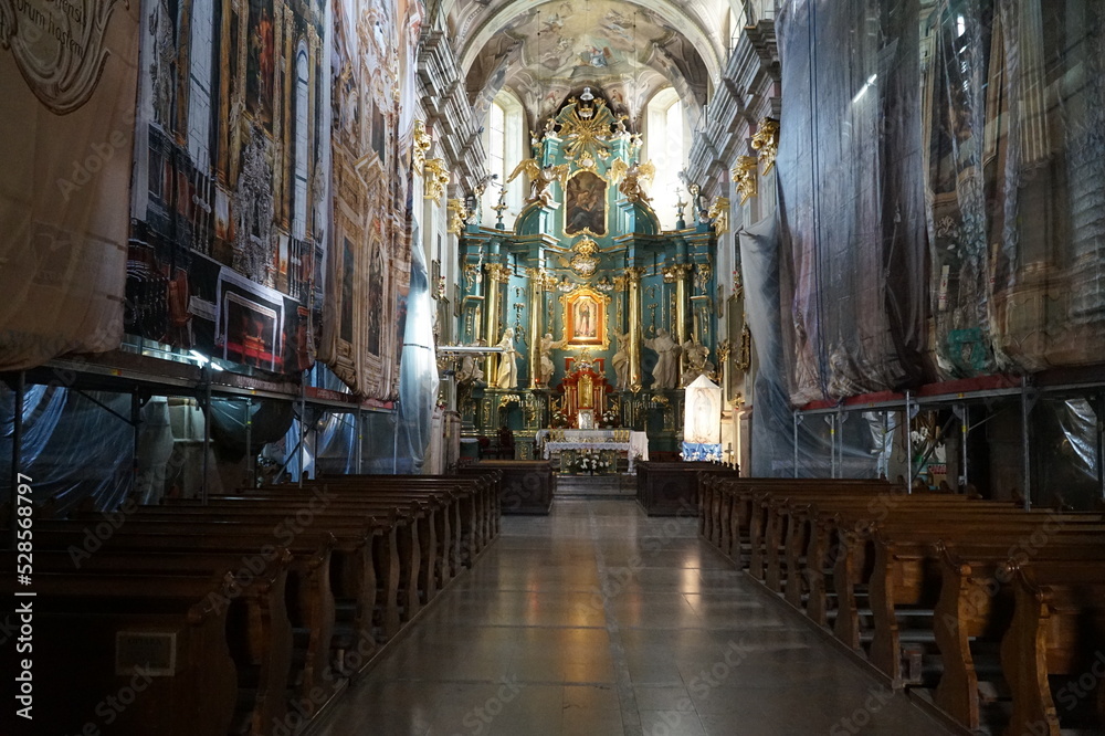 The interior of one of the churches in the city of Przemysl in Poland.
