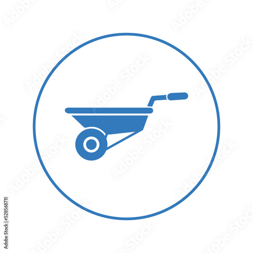 Agriculture soil carrier cart icon | Circle version icon |