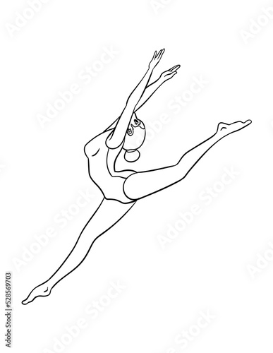 Gymnastics Isolated Coloring Page for Kids