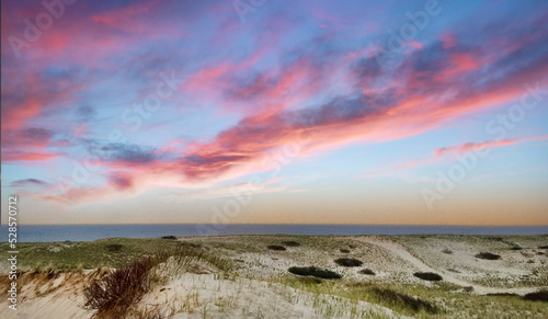 Fototapeta Naklejka Na Ścianę i Meble -  Sunset in the Cape Cod National Seashore Dunes
