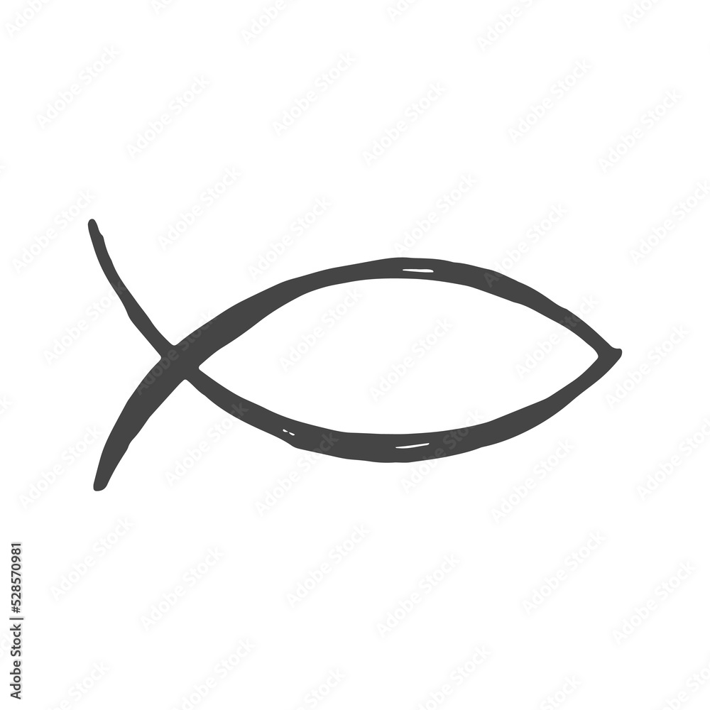 christian fish sign vector hand drawn christian fish sign vector hand drawn