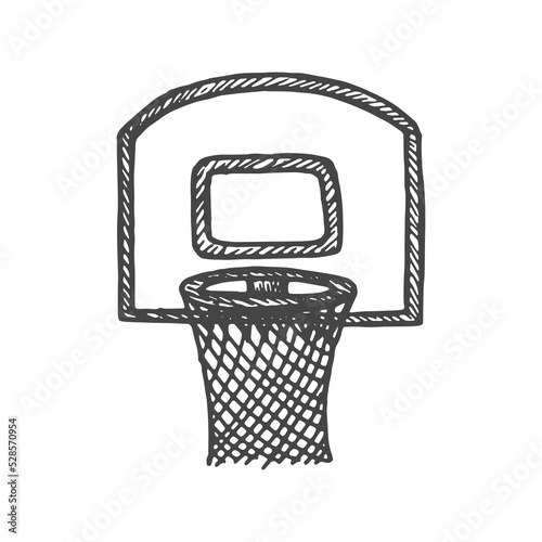 basketball hoop sketch vector illustration