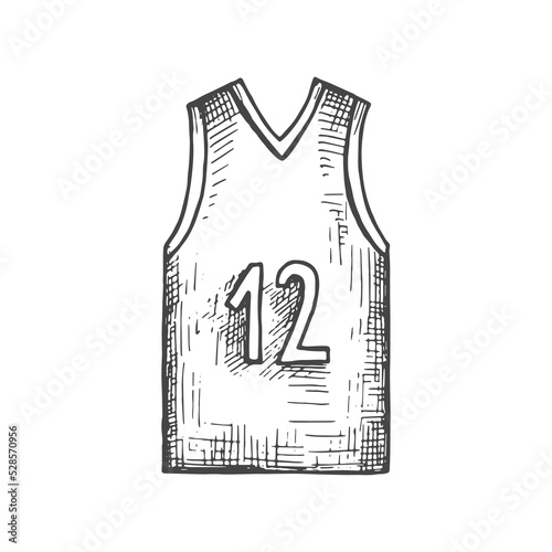basketball jersey sketch vector illustration