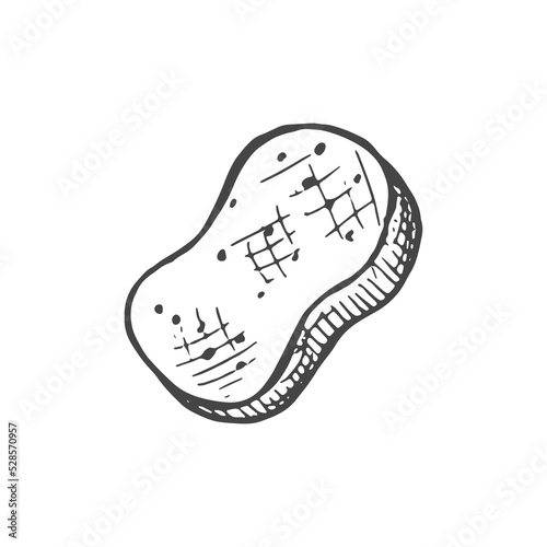 bath washcloth vector sketch isolated