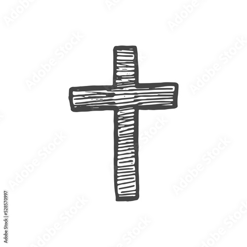 cross christian vector sketch isolated