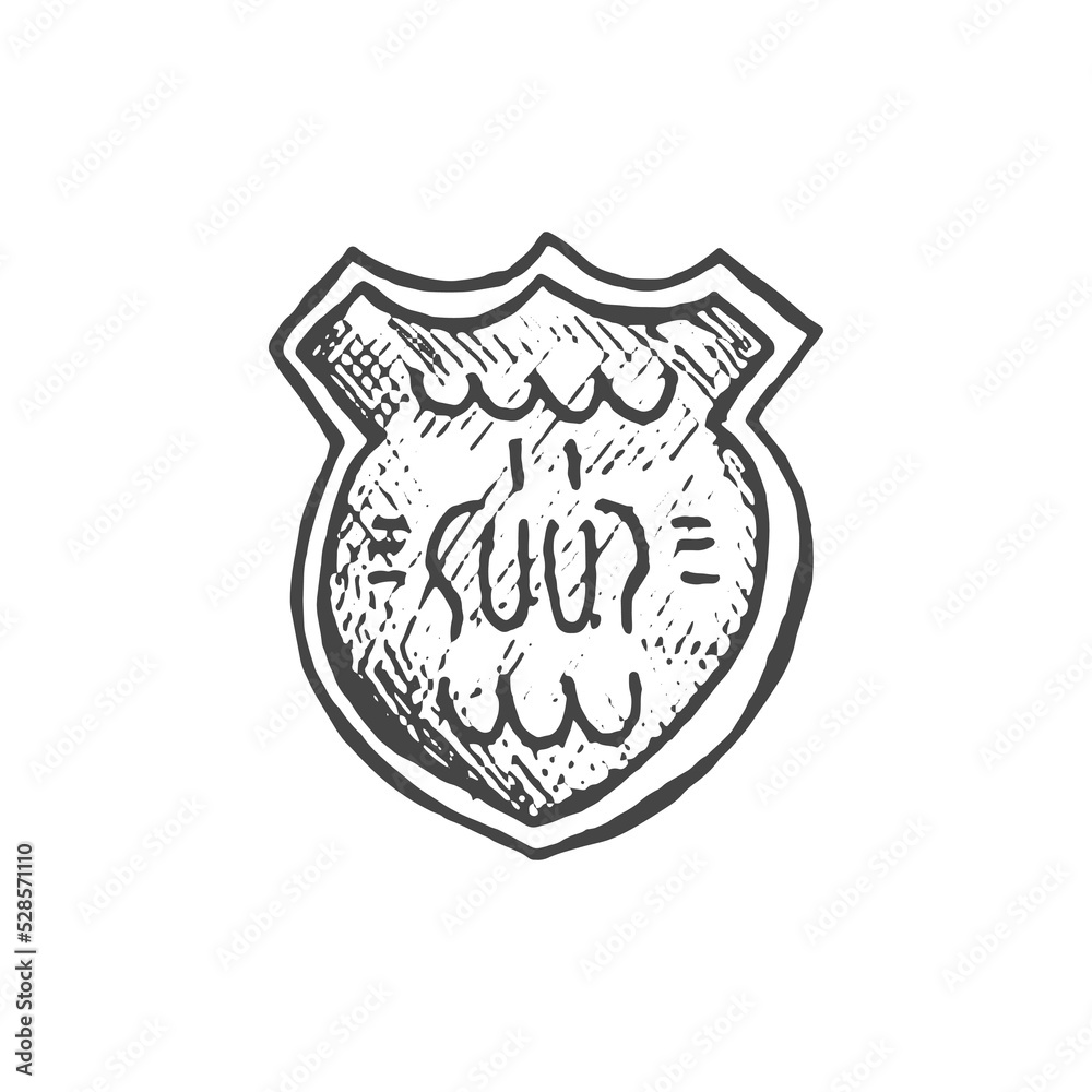 police badge vector hand drawn sketch isolated police badge vector hand drawn sketch isolated