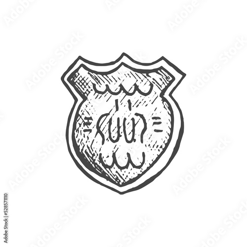 police badge vector hand drawn sketch isolated