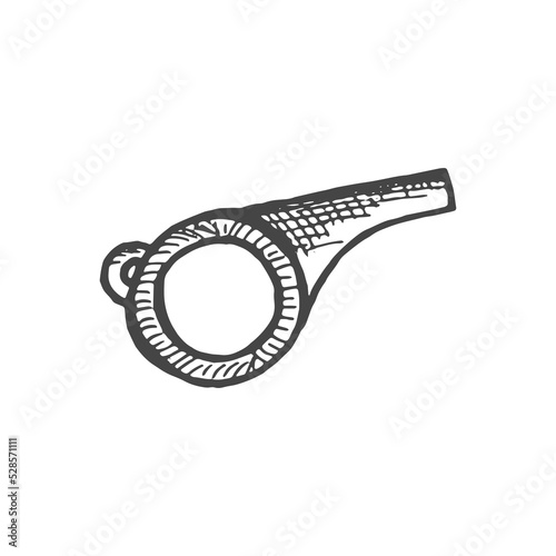 police whistle vector hand drawn sketch isolated