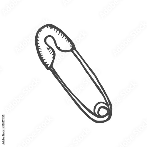safety pin vector sketch isolated
