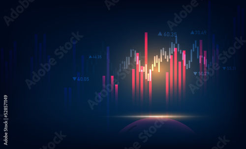 World business graph or chart stock market or forex trading graph in graphic concept suitable for financial investment or Economic trends business,graph candlestick,Abstract background.