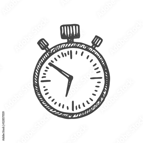 stopwatch sports sketch vector illustration