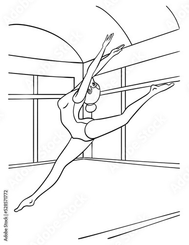 Gymnastics Coloring Page for Kids