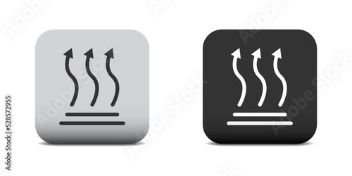 Breathable icon. Flat button with shadow under it. Vector illustration.