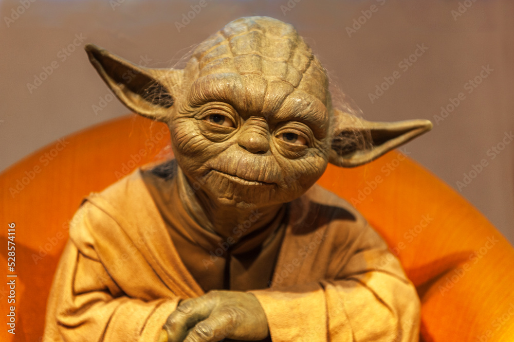 Naklejka premium Master Yoda wax figure in Madame Tussauds museum, Berlin