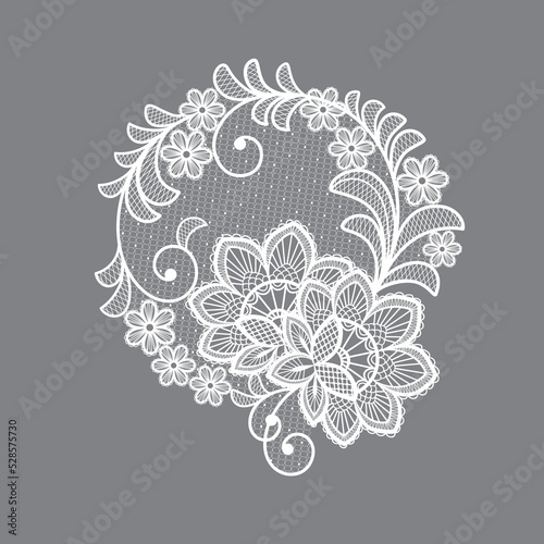 lace flowers decoration element, vector flowers photo