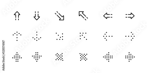 Arrow direction icons set sign and symbol vector design