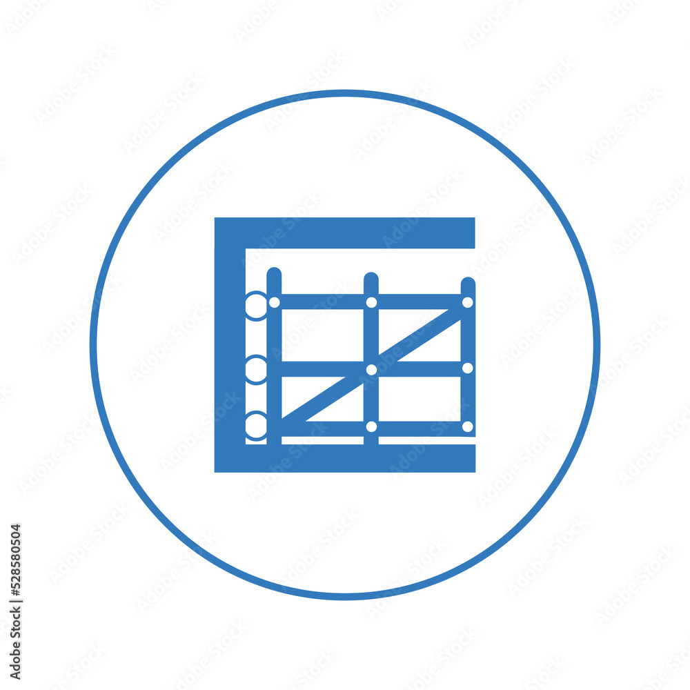 Garden gate fence panel icon | Circle version icon | Garden gate fence panel icon | Circle version icon |