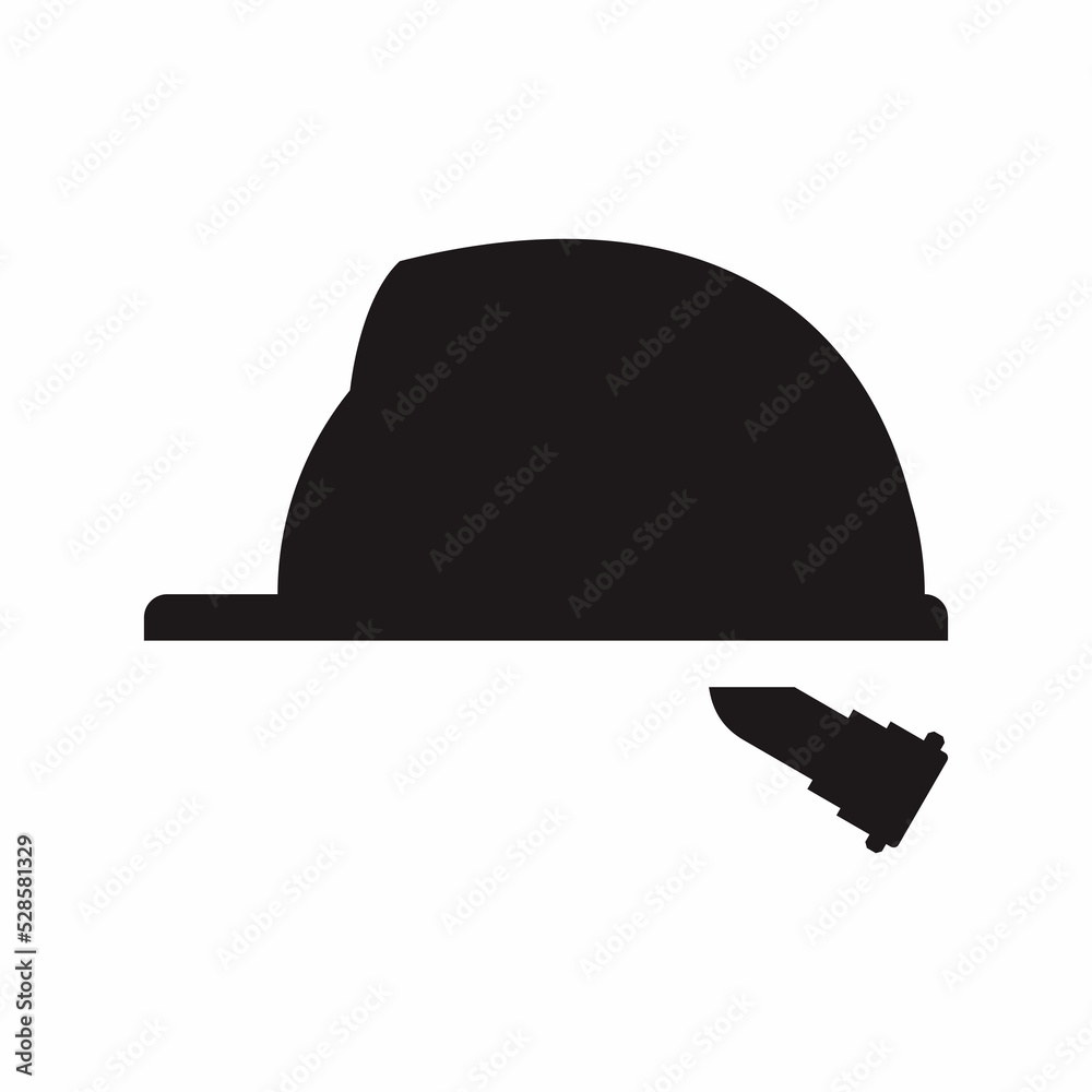 Safety helmet icon from side view. Hard hat personal protective