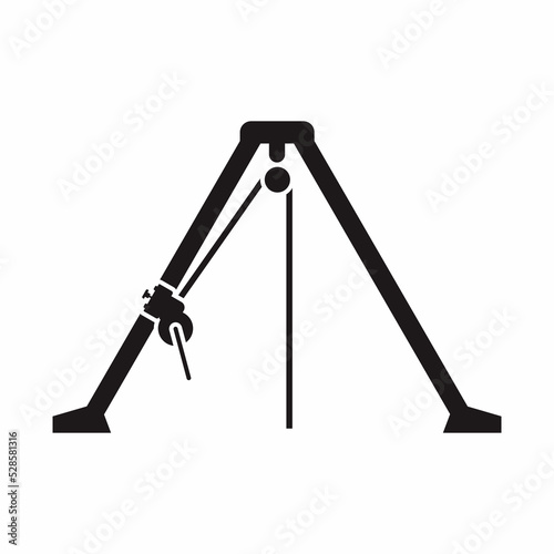 Confined space work rescue tripod and winch icon.