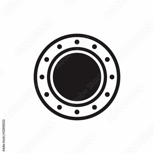 Tank manhole of confined space access icon or symbol for industrial safety.