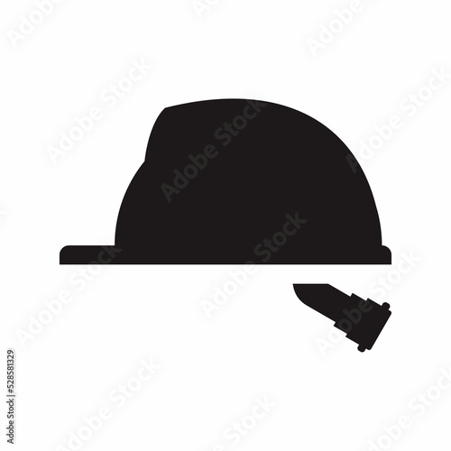Safety helmet icon from side view. Hard hat personal protective equipment.