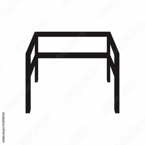 Safety barricade of handrail for confined space area icon and symbol.