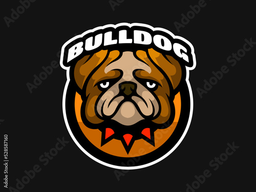 Bulldog Head Awesome Logo illustration