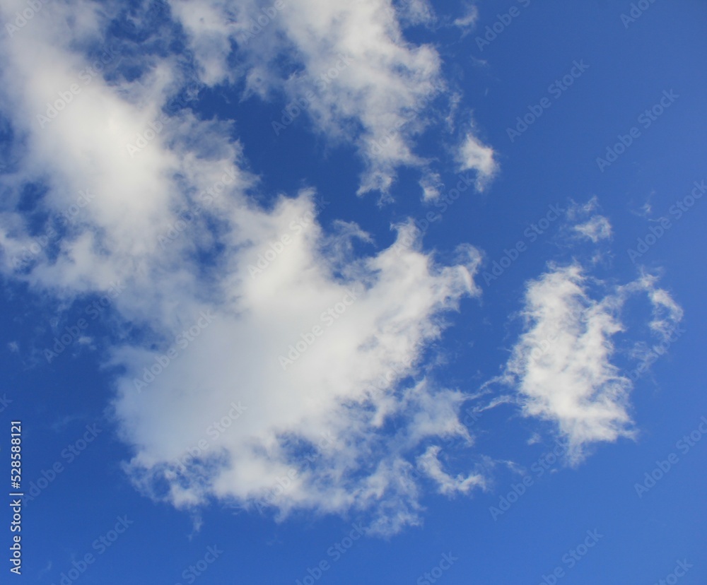 白い雲が浮かぶ、爽やかな青空