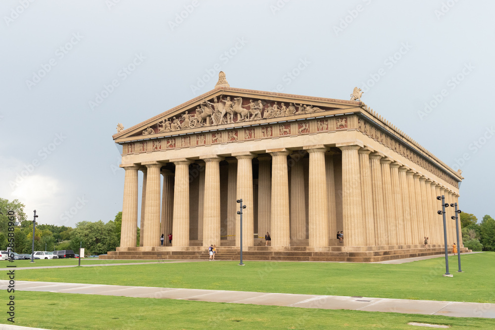 Nashville Tennessee's replica of the Greek Parthenon in Centennial park. This is an exact to scale model of the original and sits beautiful in this southern city.