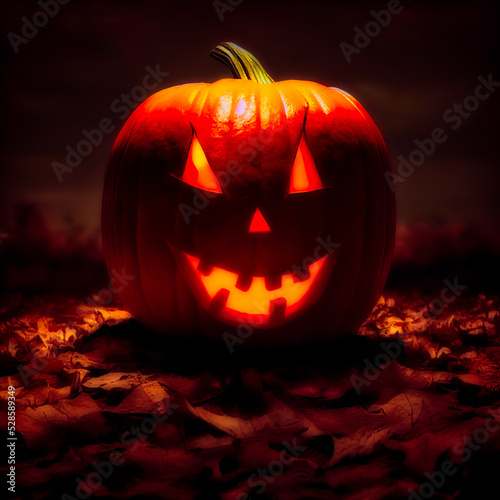 3d illustration of a scary pumpkin for Halloween