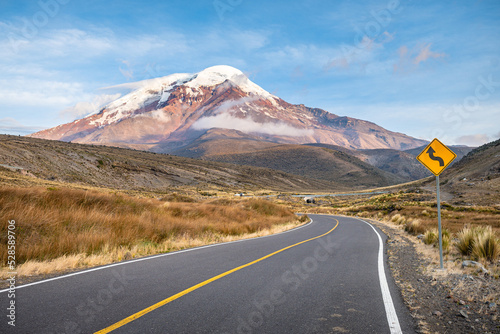 amazing view of chimborazo mountain, ecuador