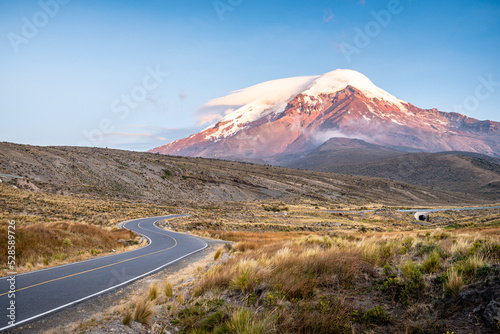 amazing view of chimborazo mountain, ecuador photo
