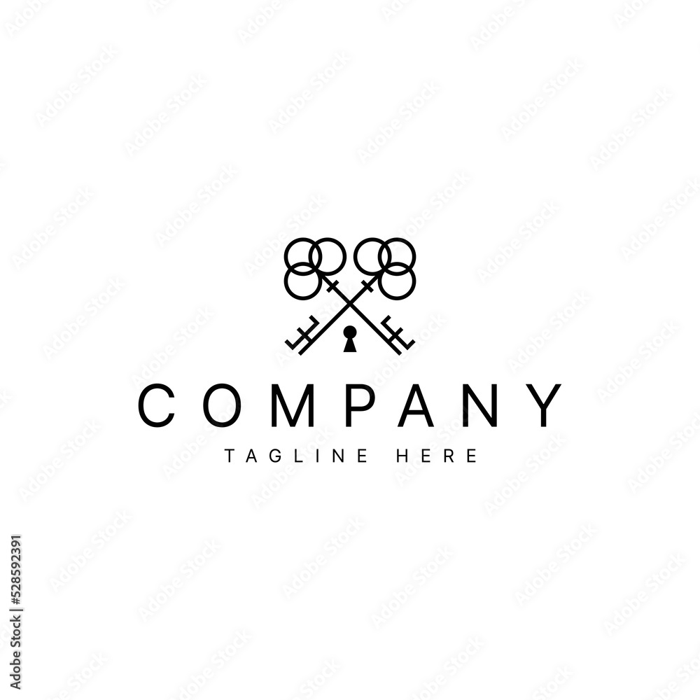 crossed keys logo design. real estate logo crossed keys logo design. real estate logo