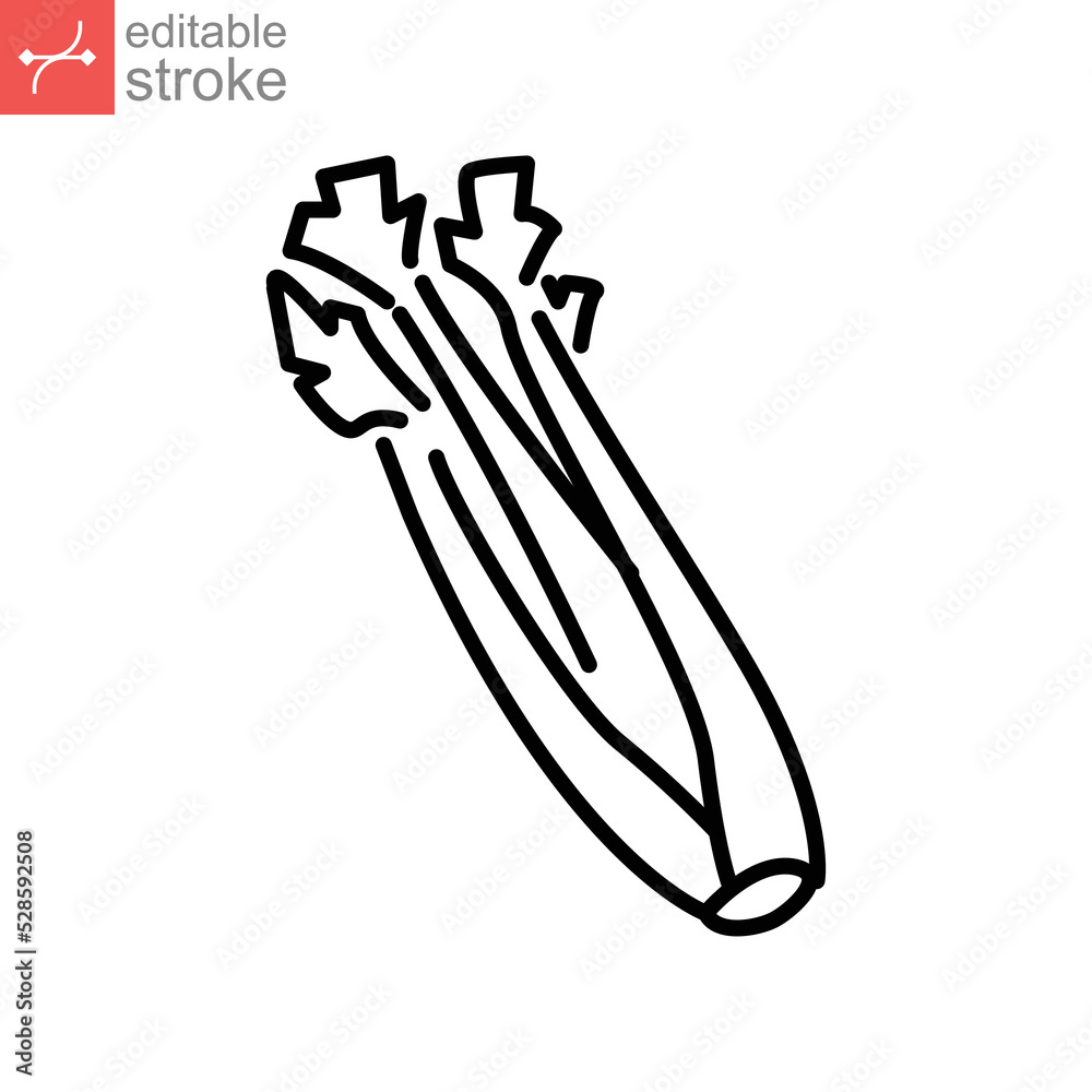 Celery icon. celery bunch with stalks or stems and leaves. fresh organic natural vegetable.  Herbaceous vegan vegetarian detox food. outline style vector illustration design on white background EPS 10