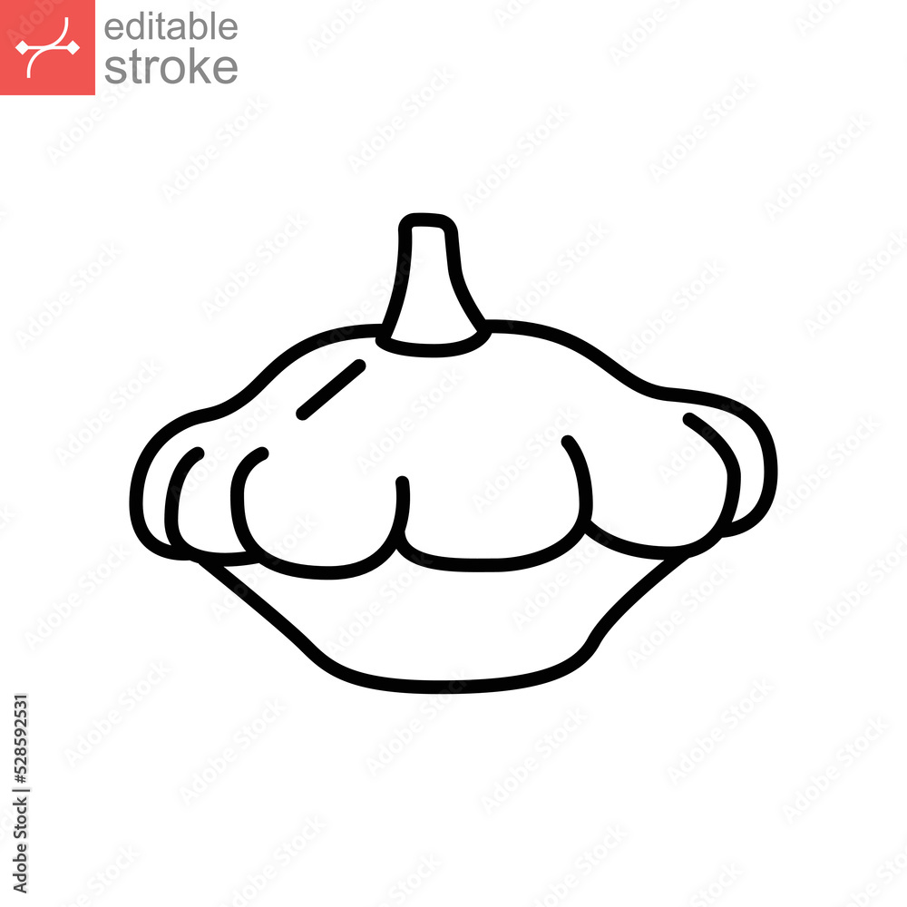 pattypan squash icon. fresh organic nature vegetable food. patisson summer vegetable. ripe raw green veggie small editable stroke. outline style vector illustration design on white background. EPS 10 pattypan squash icon. fresh organic nature vegetable food. patisson summer vegetable. ripe raw green veggie small editable stroke. outline style vector illustration design on white background. EPS 10