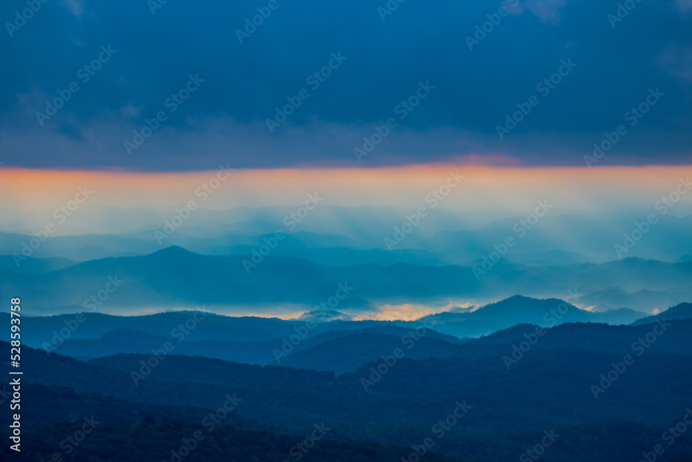 Blue Ridge mountains sunrise