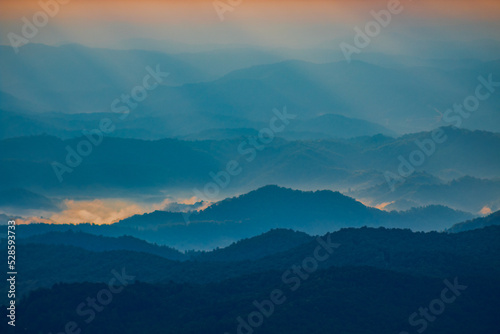 Blue Ridge mountains sunrise
