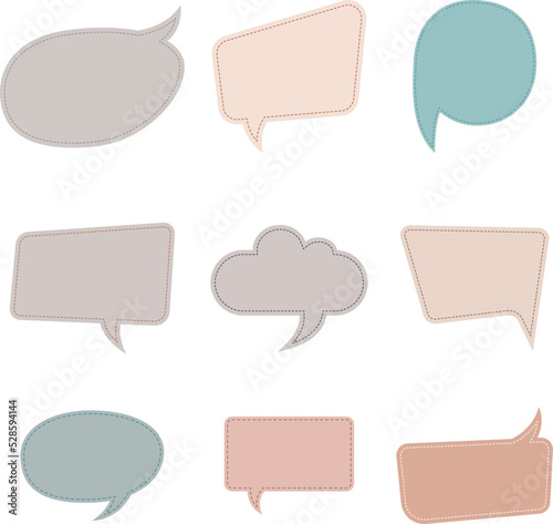 Boho Hand drawn speech bubble box. 