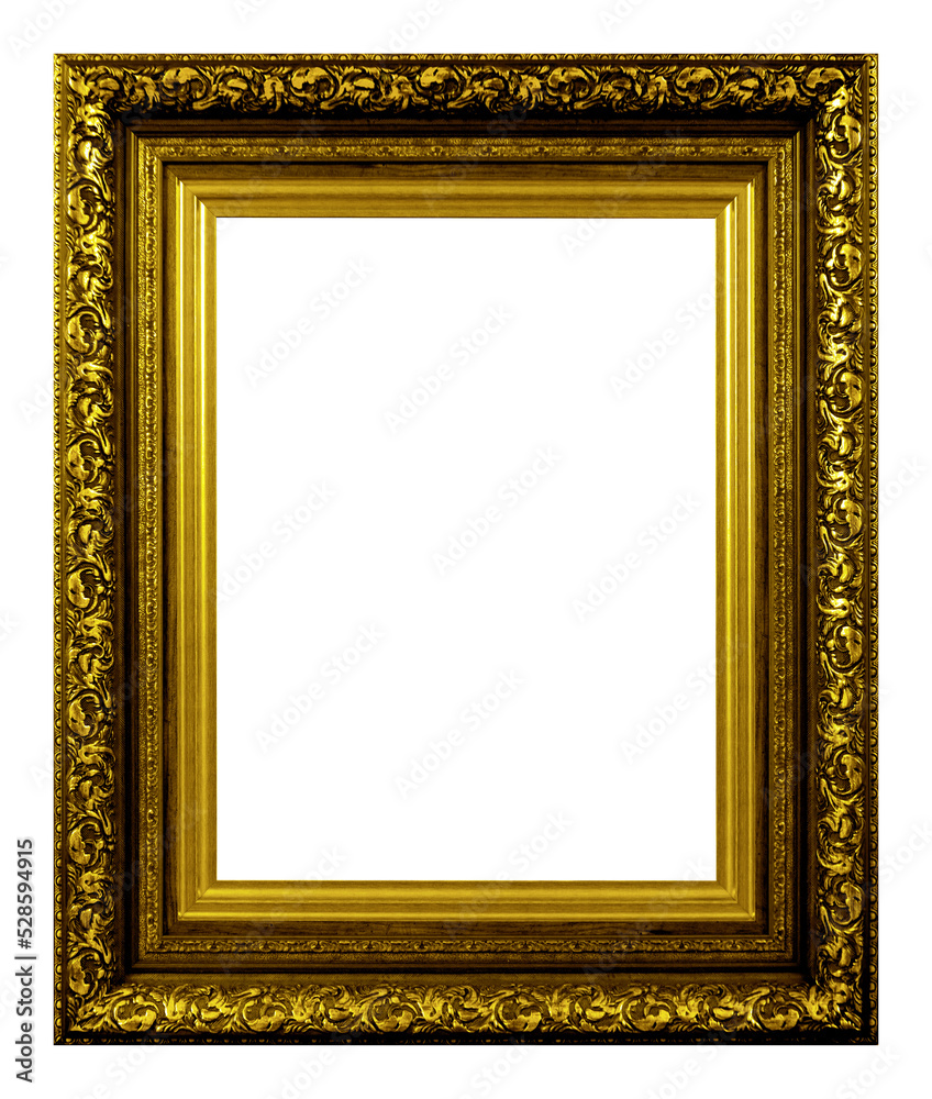 Antique gold frame isolated on the white background Antique gold frame isolated on the white background