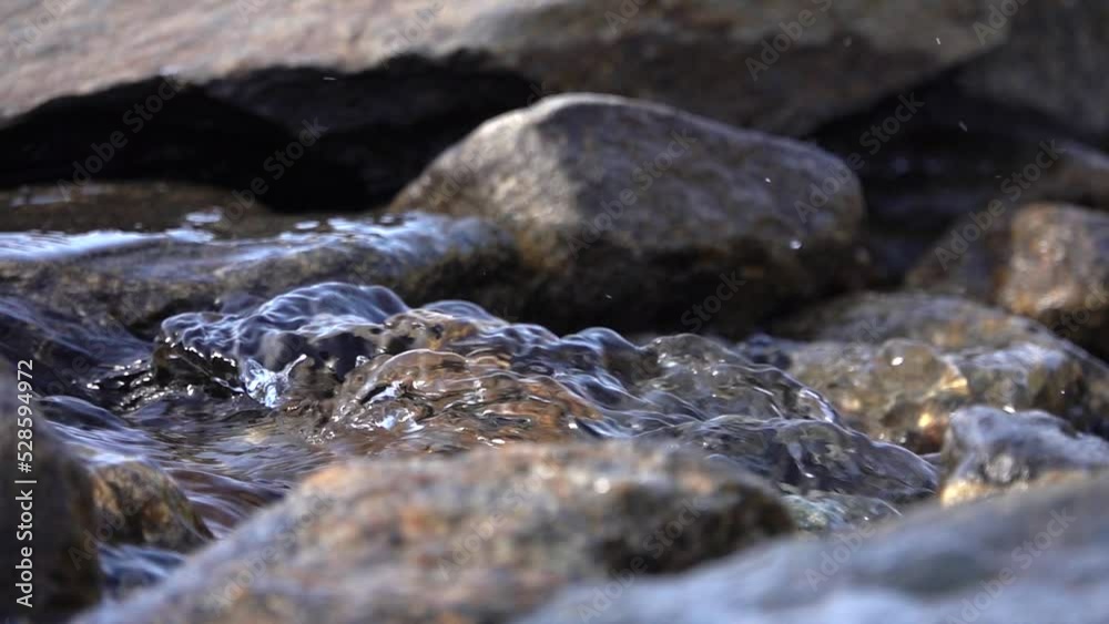 Water flowing over rocks close up
Slow motion close up shot, 2022
Water flowing over rocks close up
Slow motion close up shot, 2022
