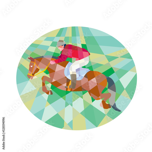 Equestrian Show Jumping Oval Low Polygon