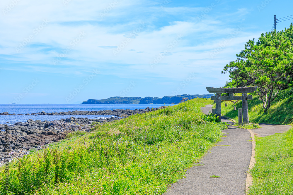 夏の波戸岬 波戸岬神社 佐賀県唐津市 Cape Hato in summer. Saga Prefecture Karatsu city. 夏の波戸岬 波戸岬神社 佐賀県唐津市 Cape Hato in summer. Saga Prefecture Karatsu city.