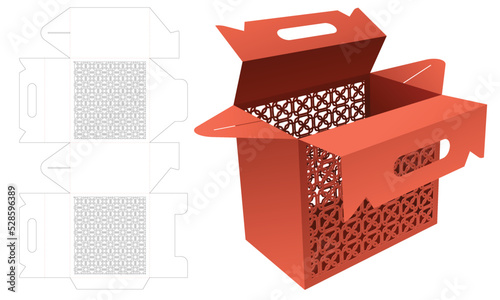 packaging box die cut template and 3D mockup